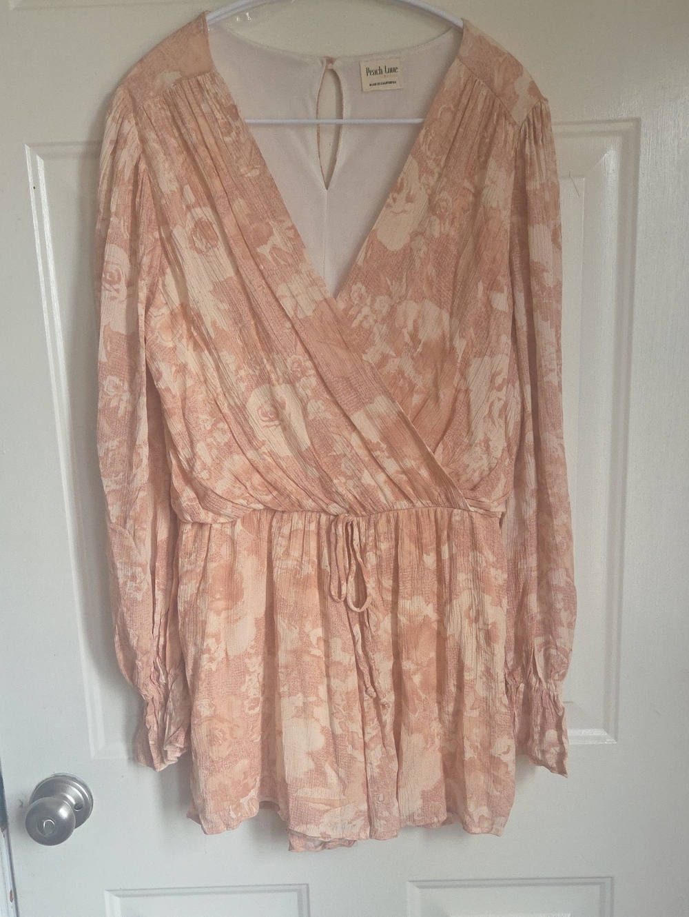 Peach Love California Peach Romper Long Sleeve